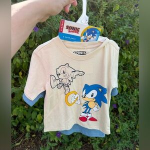 Sonic The Hedgehog Toddler Boy 2-Pack T-Shirts Size 4T NWT Sega Graphic Tees
